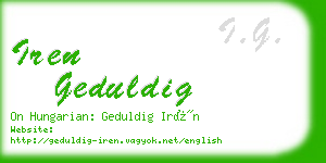 iren geduldig business card